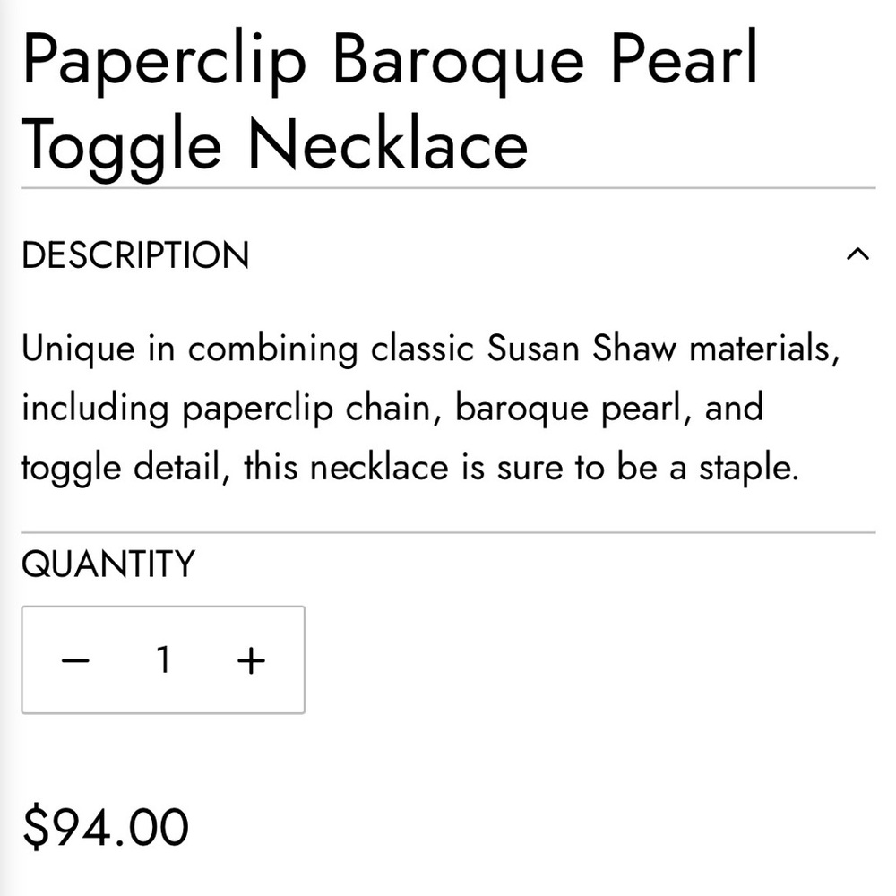 Eden Paperclip Baroque Pearl Toggle Necklace 
NWT Retail $94.00 - Picture 6 of 6